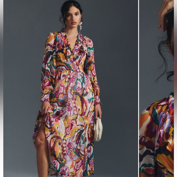 Anthropologie Dresses & Skirts - Anthropologie Multicolor Floral Midi Dress